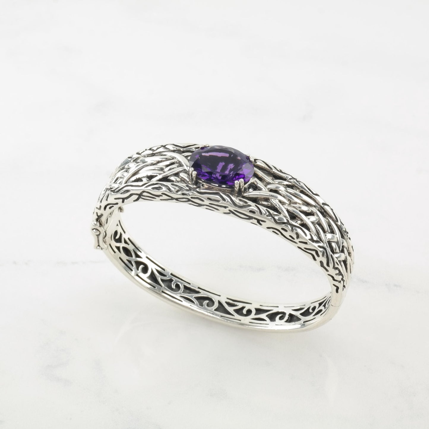 Effy Purple Amethyst, Sterling Silver Bangle Bracelet