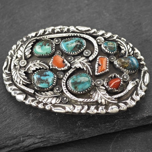 Attr Dan Simplicio Zuni, Native American Belt Buckle Sterling Silver