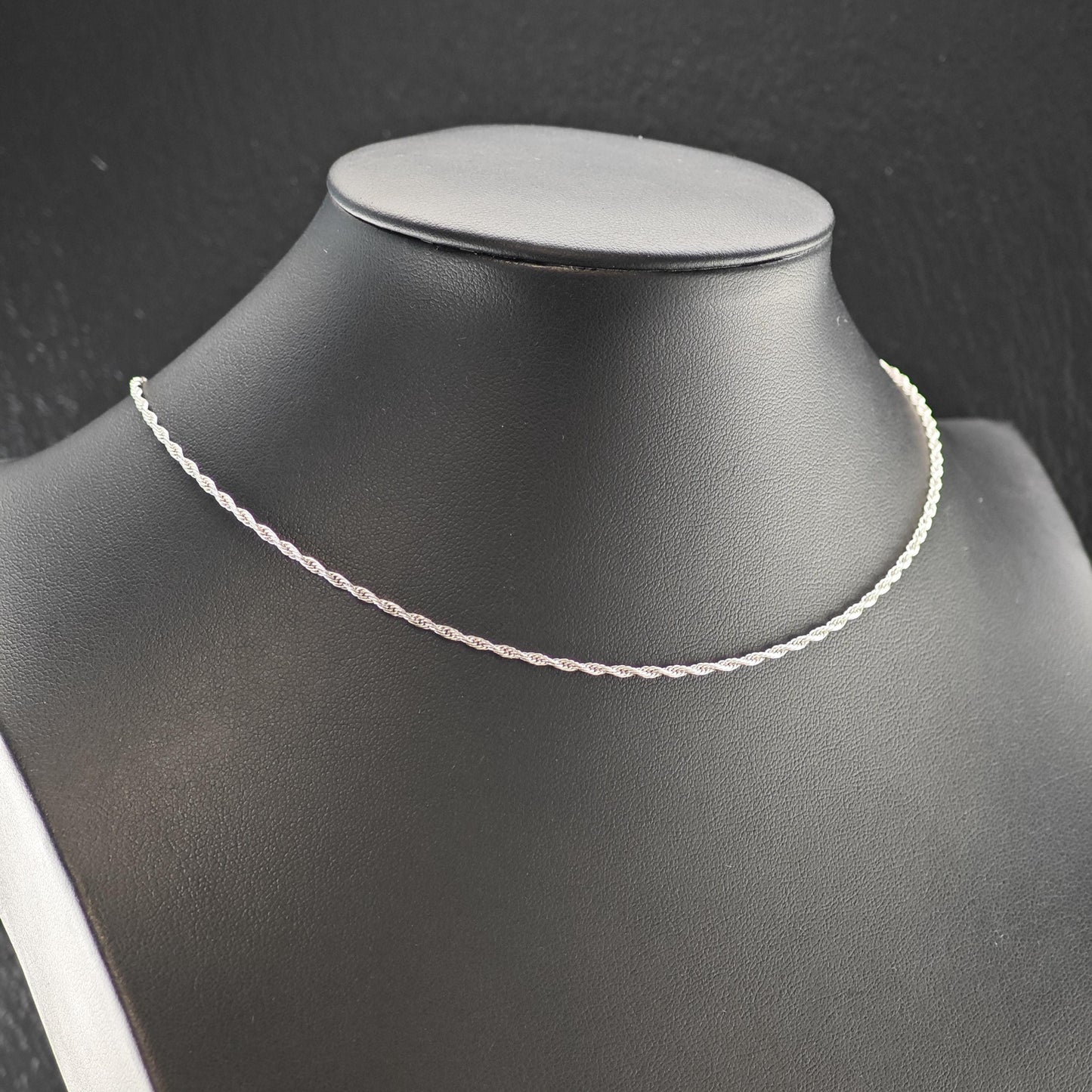 Adjustable slider Rope Chain Sterling Silver Necklace 24 1/8" N2627