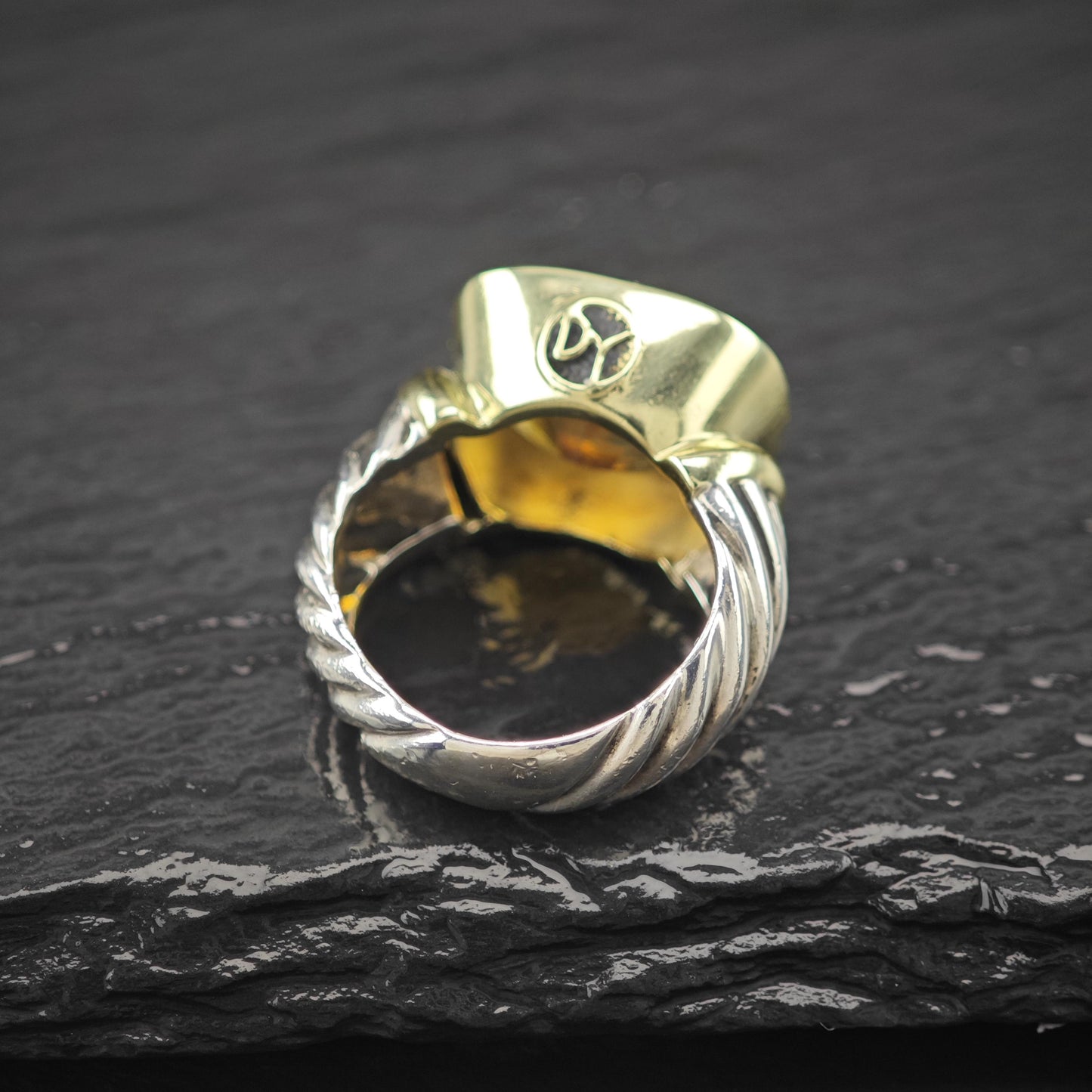 David Yurman Citrine Noblesse Ring, 14k Gold Accent, Sterling Silver