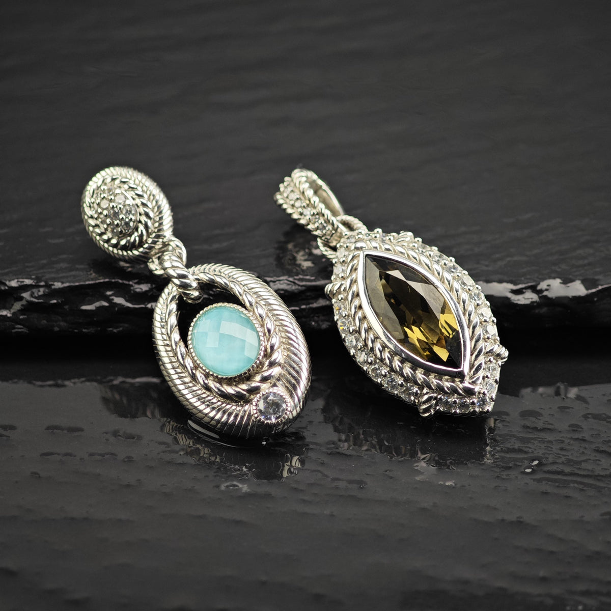 Choice of Judith Ripka Citrine or Doublet Sterling Silver Pendants P3120