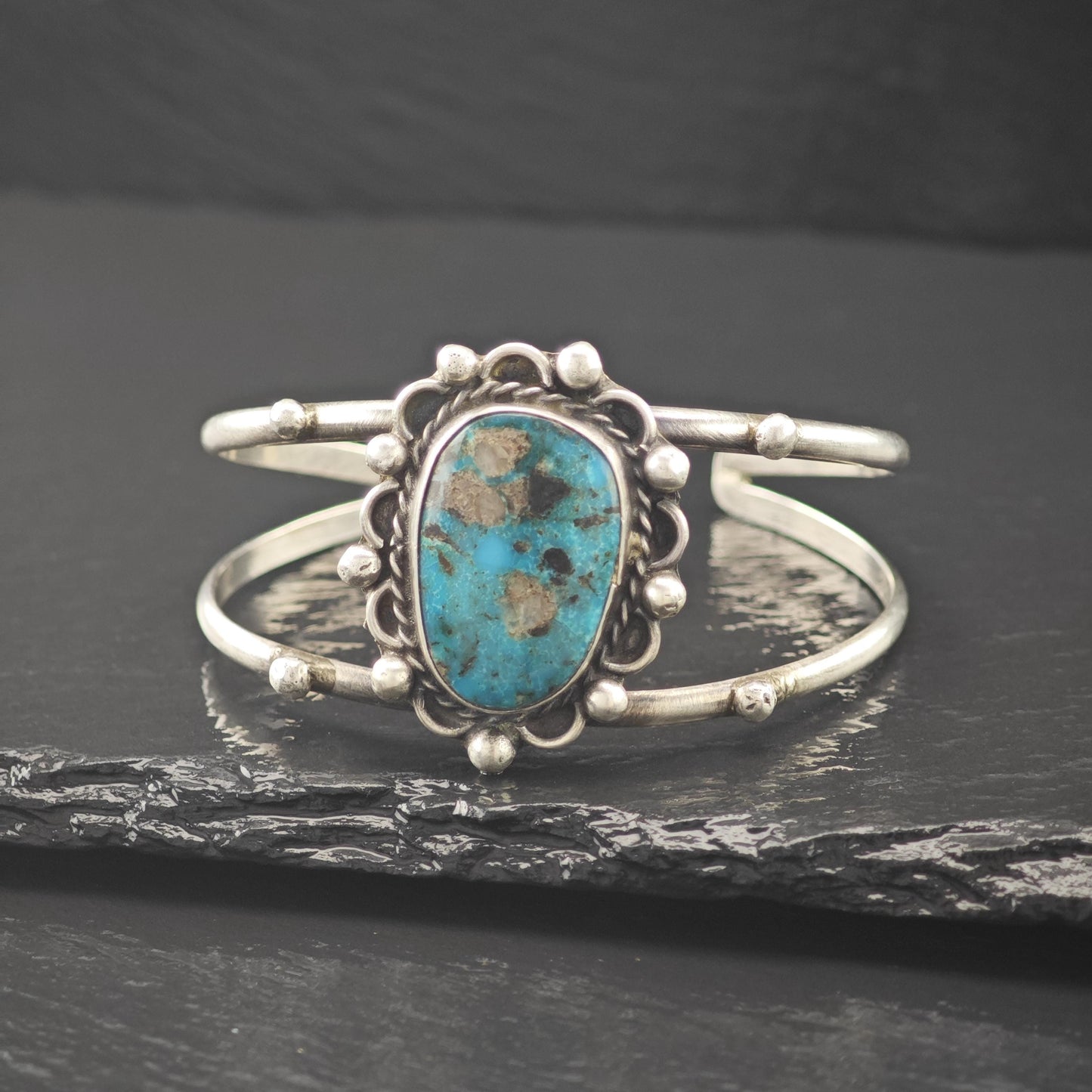 Southwest Sterling Silver Turquoise Cuff Bracelet