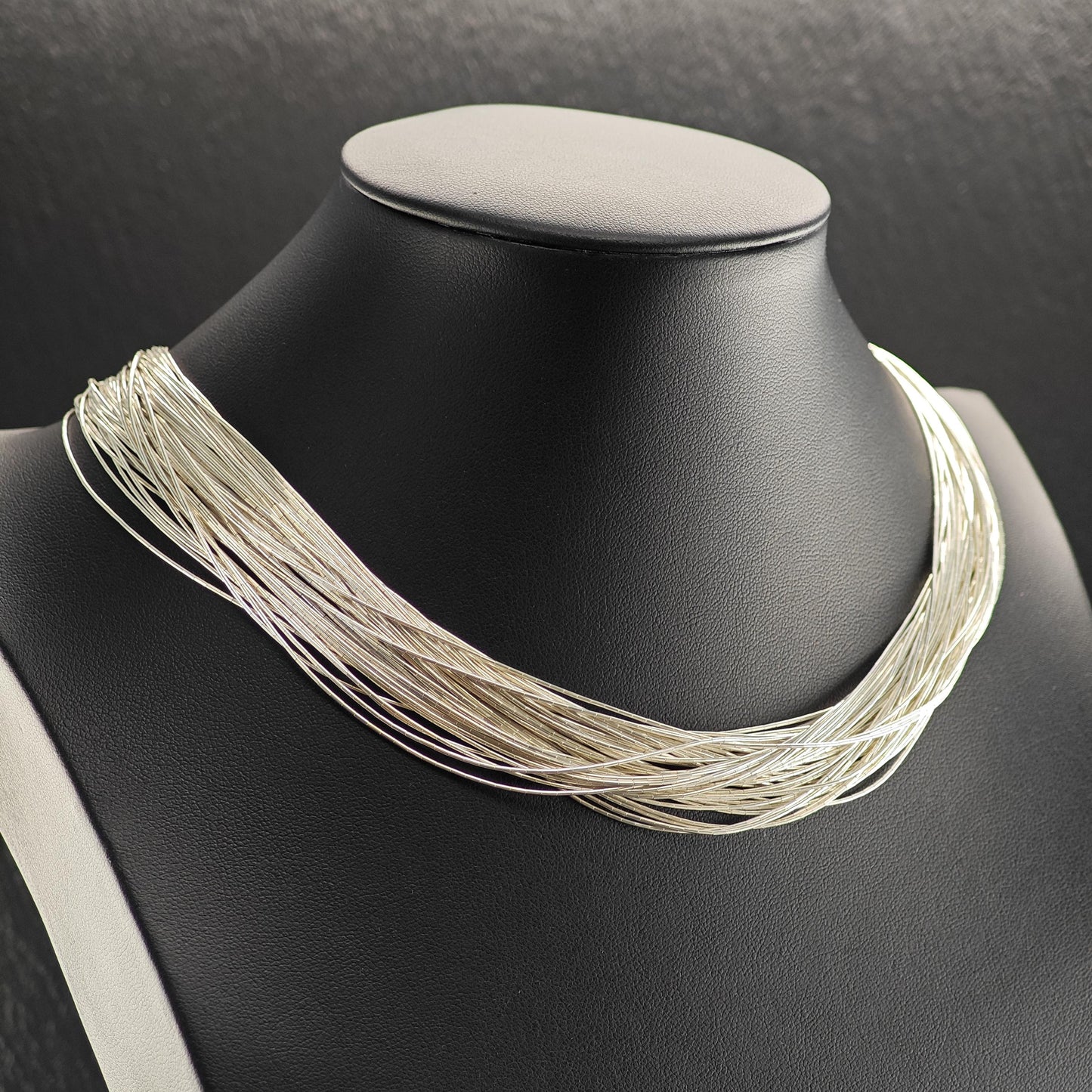 Sterling Liquid Silver 50 Strand 18 Inch Necklace N2555