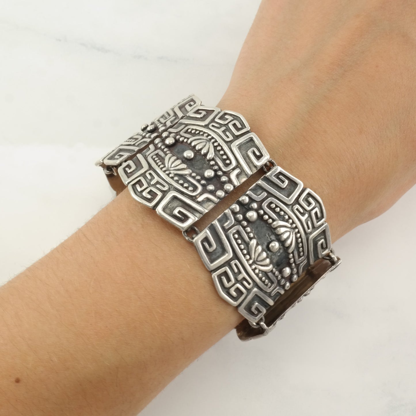 Sterling Silver Overlay Link Bracelet