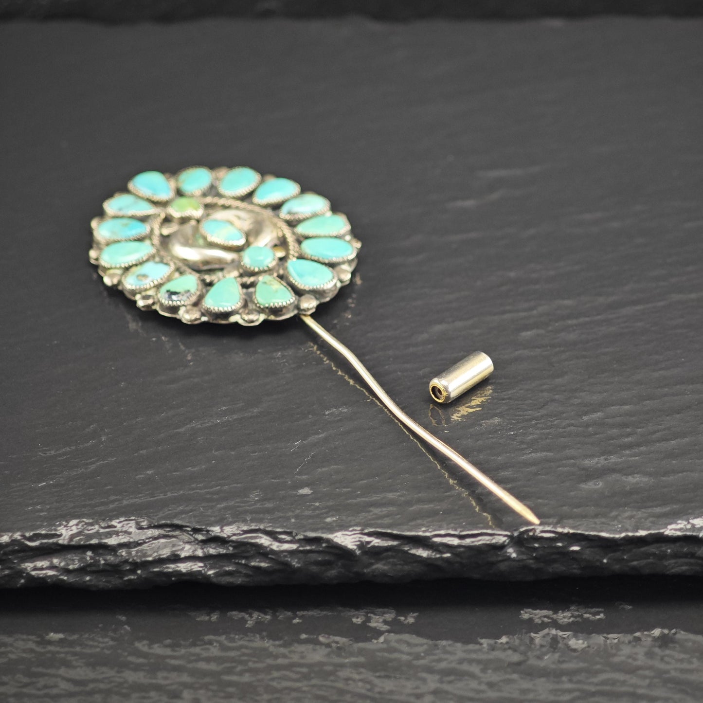 Turquoise Sterling Silver Oval Pin