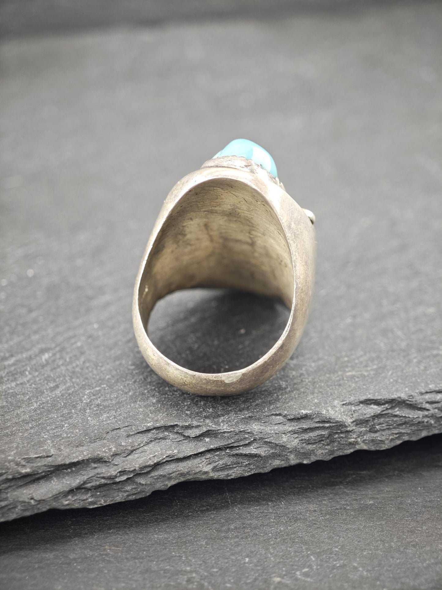 Native American, Coral, Turquoise Ring Sterling Silver