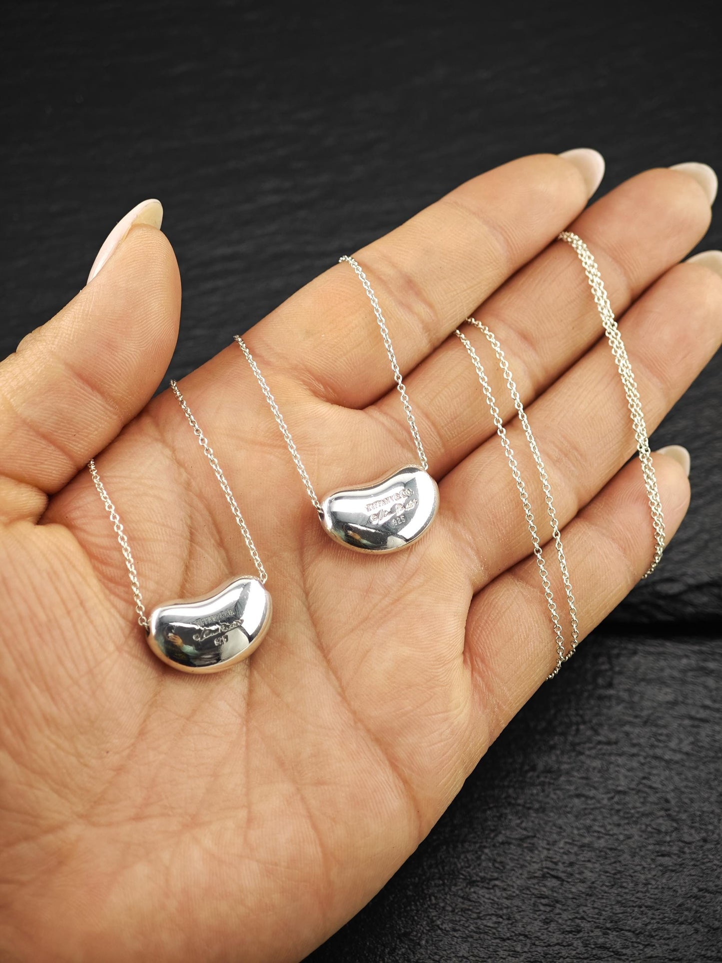 Vintage Tiffany & Co, Bean Necklace Sterling Silver N2498
