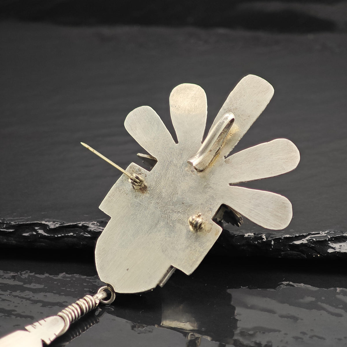 Large Kachina, Feather Sterling Silver Pendant/Brooch P3140