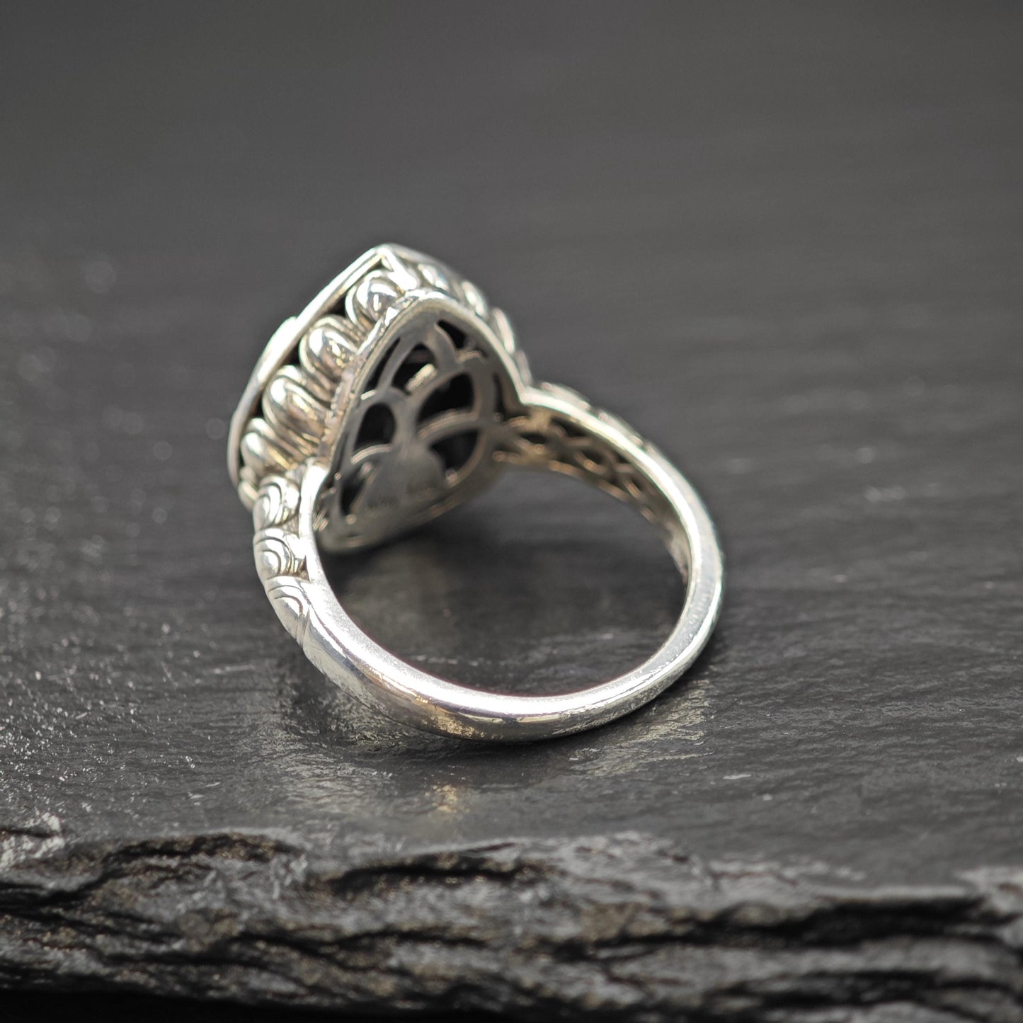 A by JH 14K Gold Accent Ring Sterling Silver Sz 8 R6018