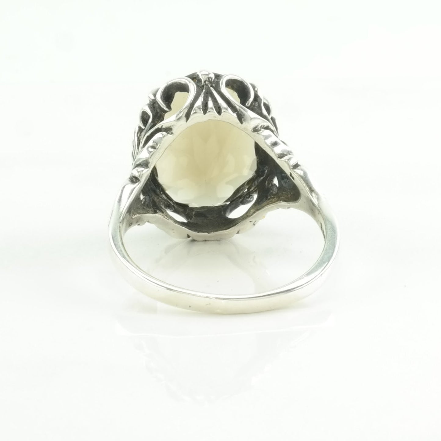 Kabana Silver Ring Smokey Quartz Sterling Size 10 1/4