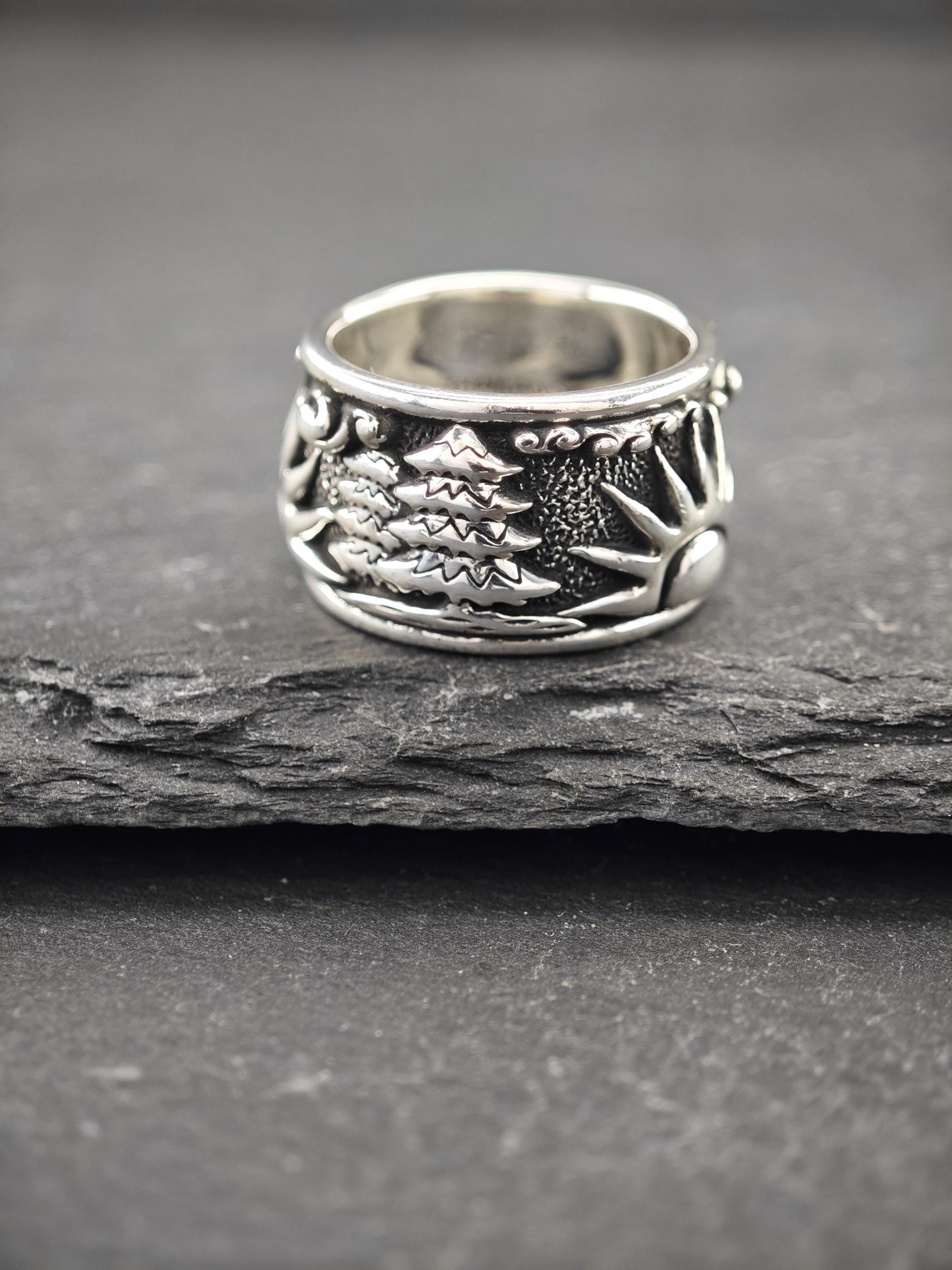 Jai Landscape Ring Sterling Silver Sz 6 R5732
