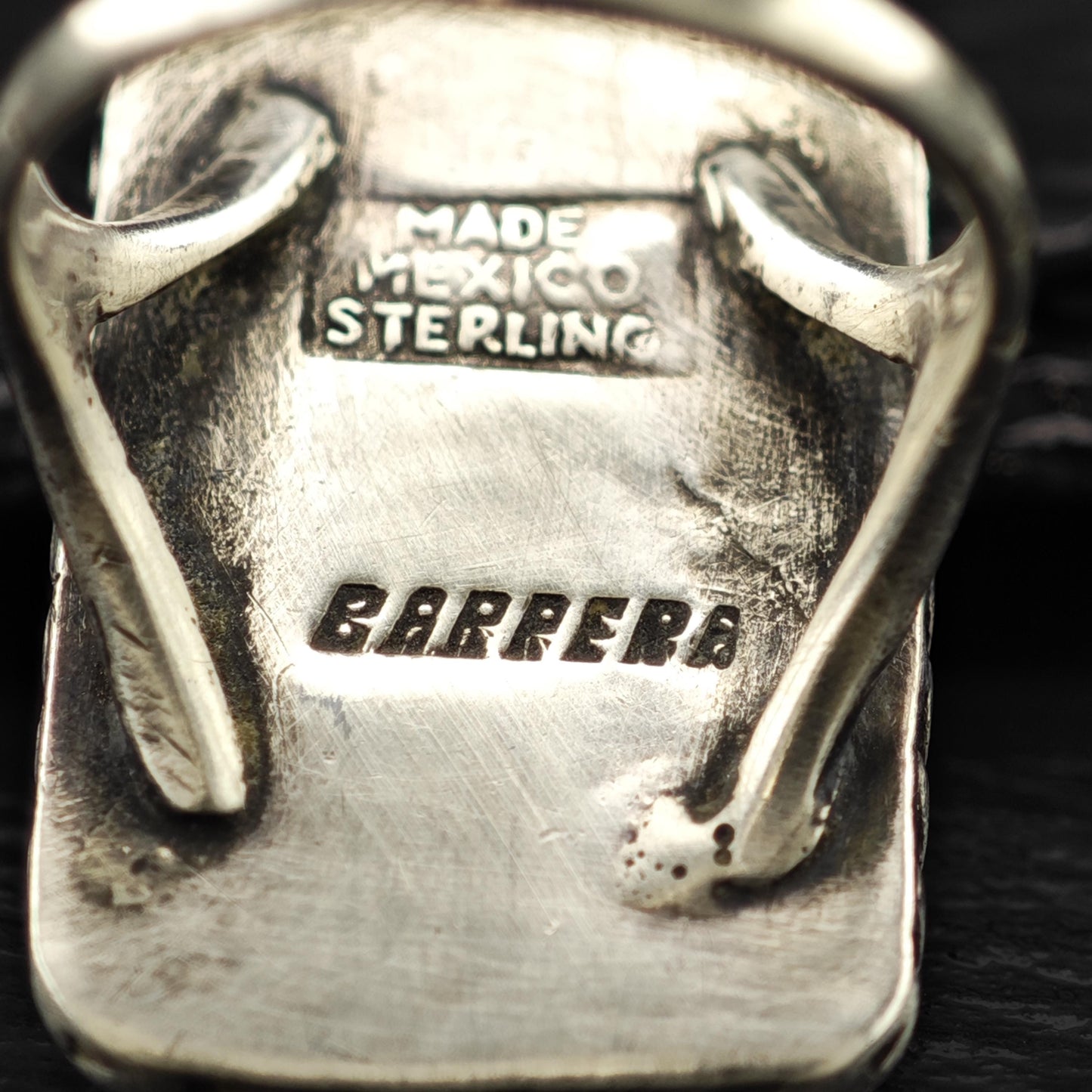 AS IS Mexico Alabaster Ring Sterling Silver Sz 7 1/4 R6139
