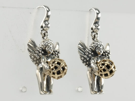 Kielselstein Cord Cherub Gold Accent Sterling Silver Earrings