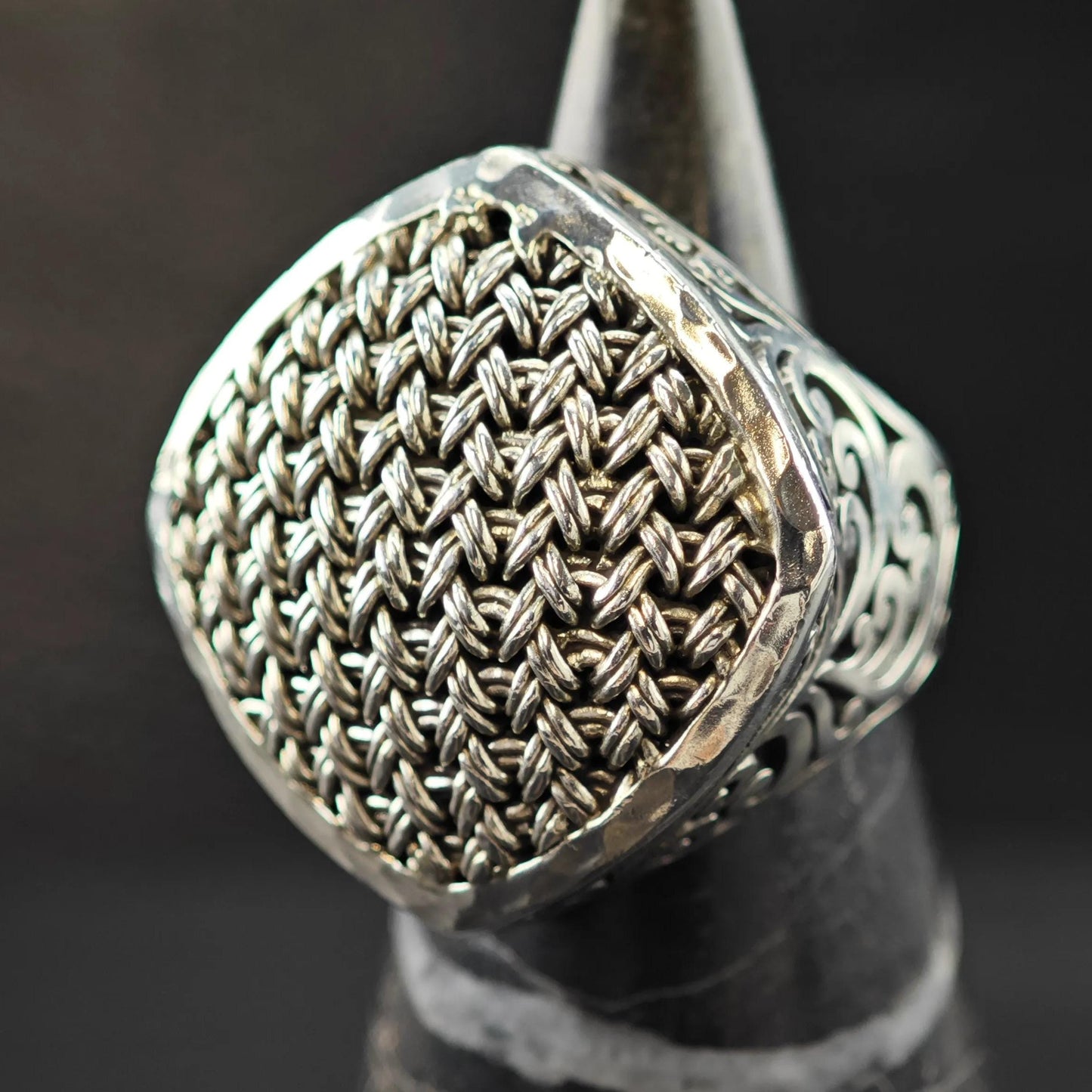 Lois Hill Filigree Lg Ring Sterling Silver Sz 7