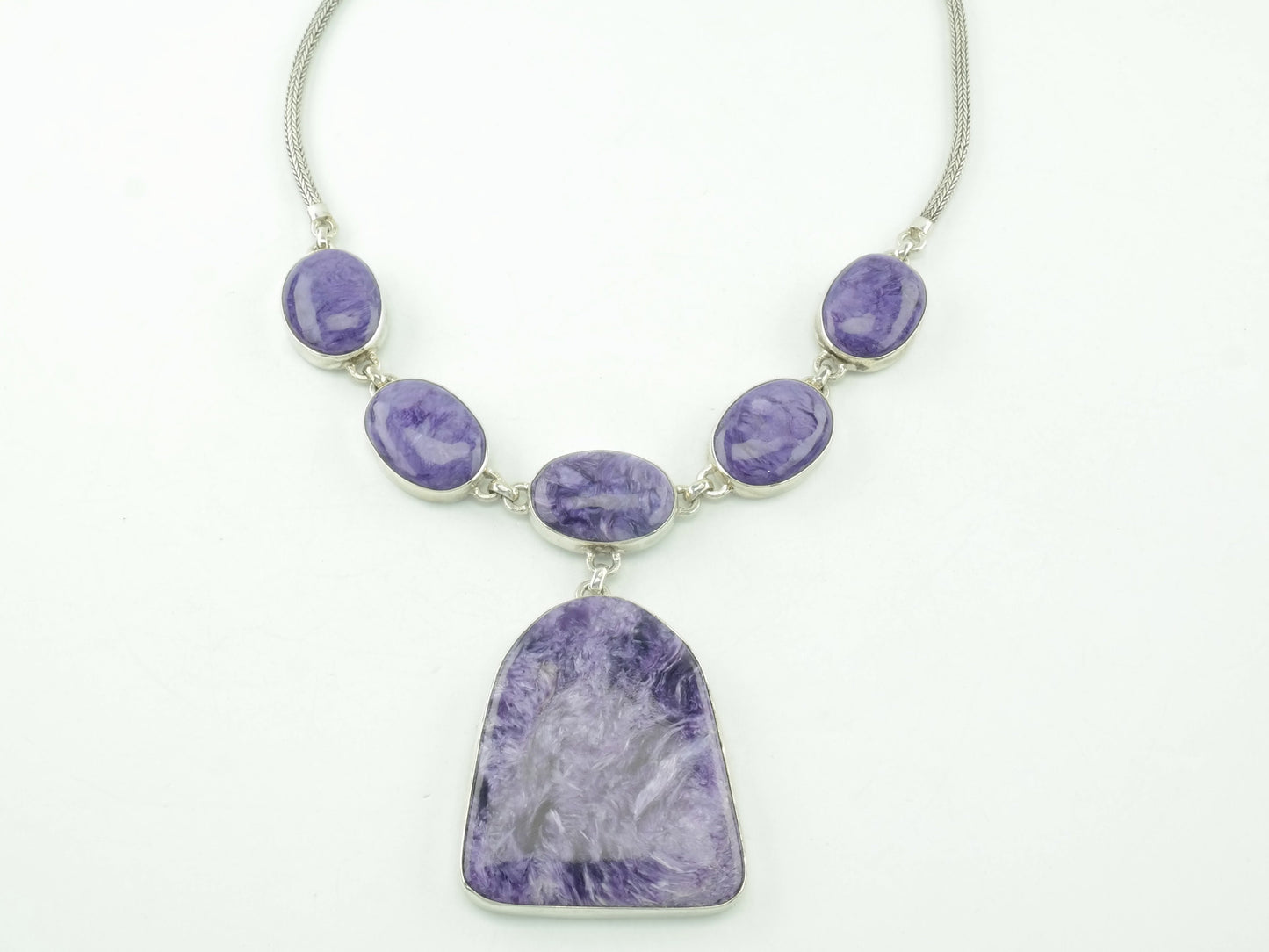 Vintage Southwest Sterling Silver Purple Charoite Necklace