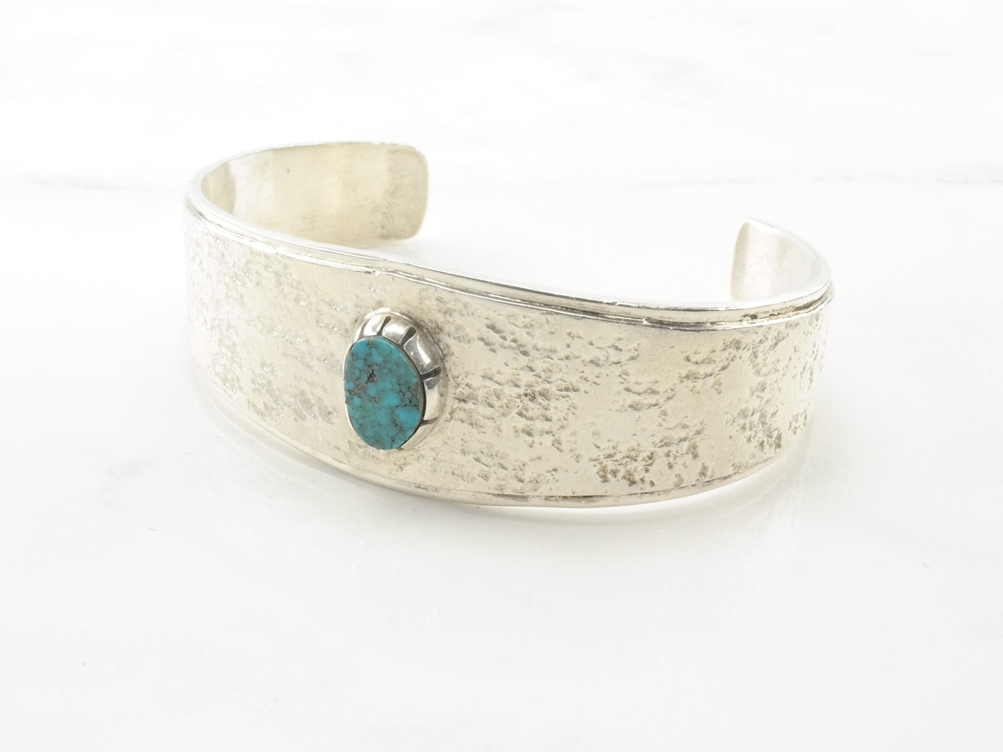 Native American Sterling Silver High Grade Spider Web Turquoise Cuff Bracelet