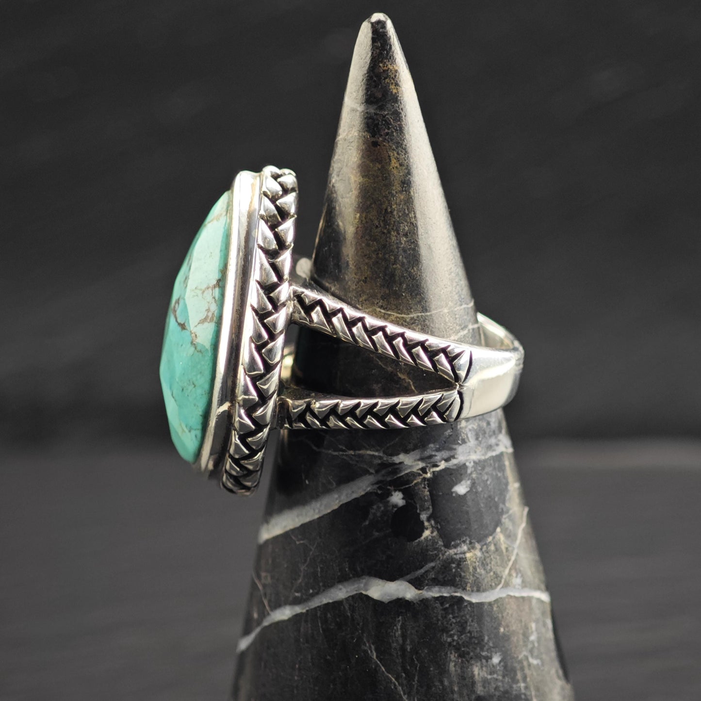 Barse Reconstituted Turquoise Sterling Silver Ring Sz 7 R6696