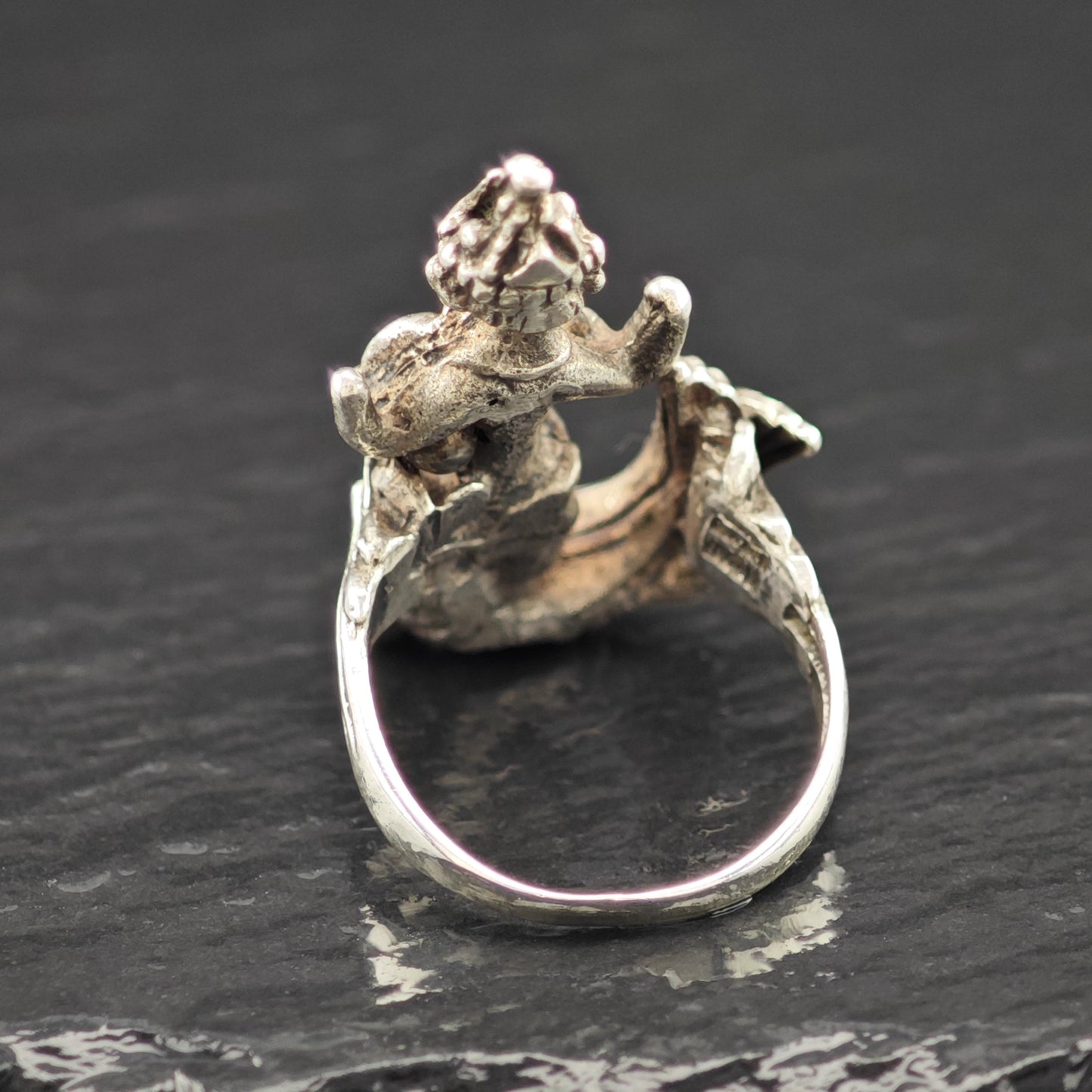 Thai Goddess Silver Ring Sterling Size 6 Statement Jewelry R6089
