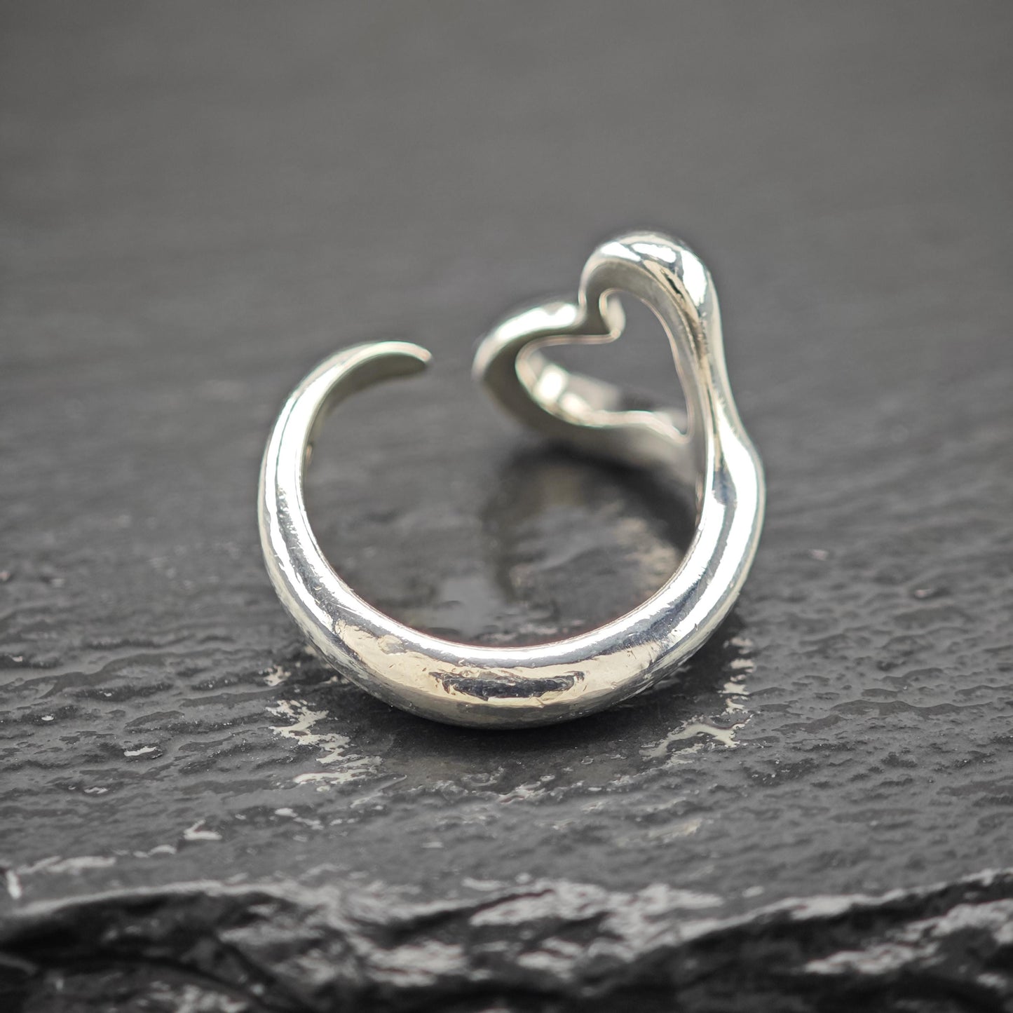 Vintage Tiffany, Elsa Peretti Heart Ring Sterling Silver Sz 5 3/4 R5931