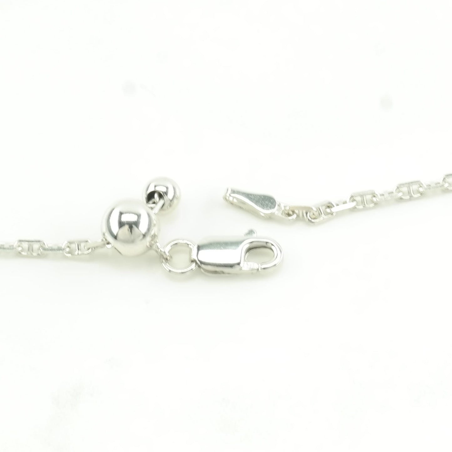 Sterling Silver Mariner Link 2mm, Adjustable Necklace