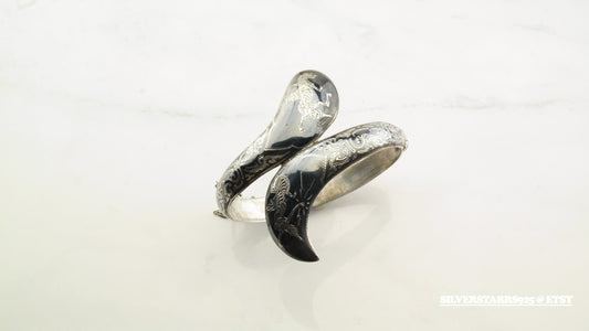 Silver Bangle Bracelet Niello Siam