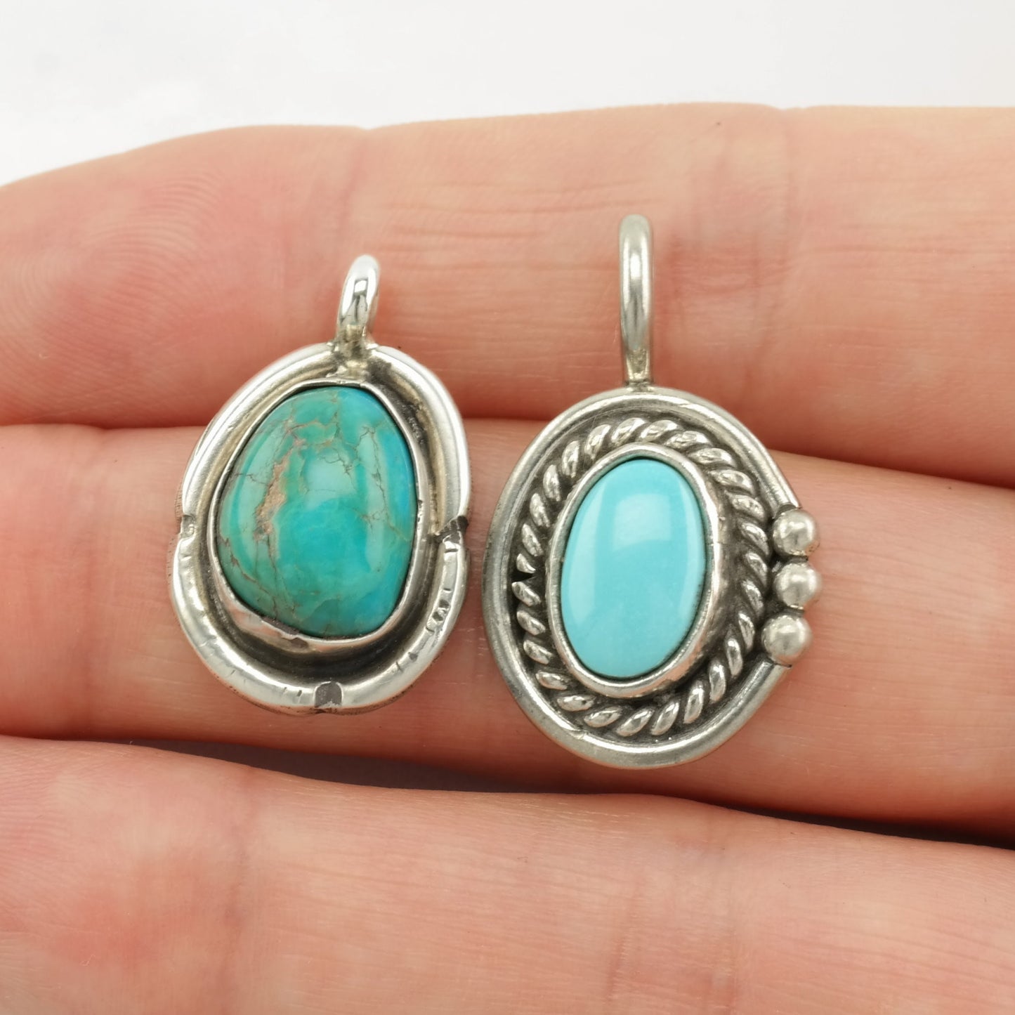 Vintage Native American Turquoise Sterling Silver Pendant