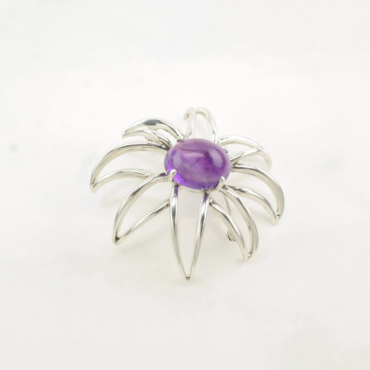 Tiffany & Co. Sterling Silver Brooch Fireworks Purple Amethyst