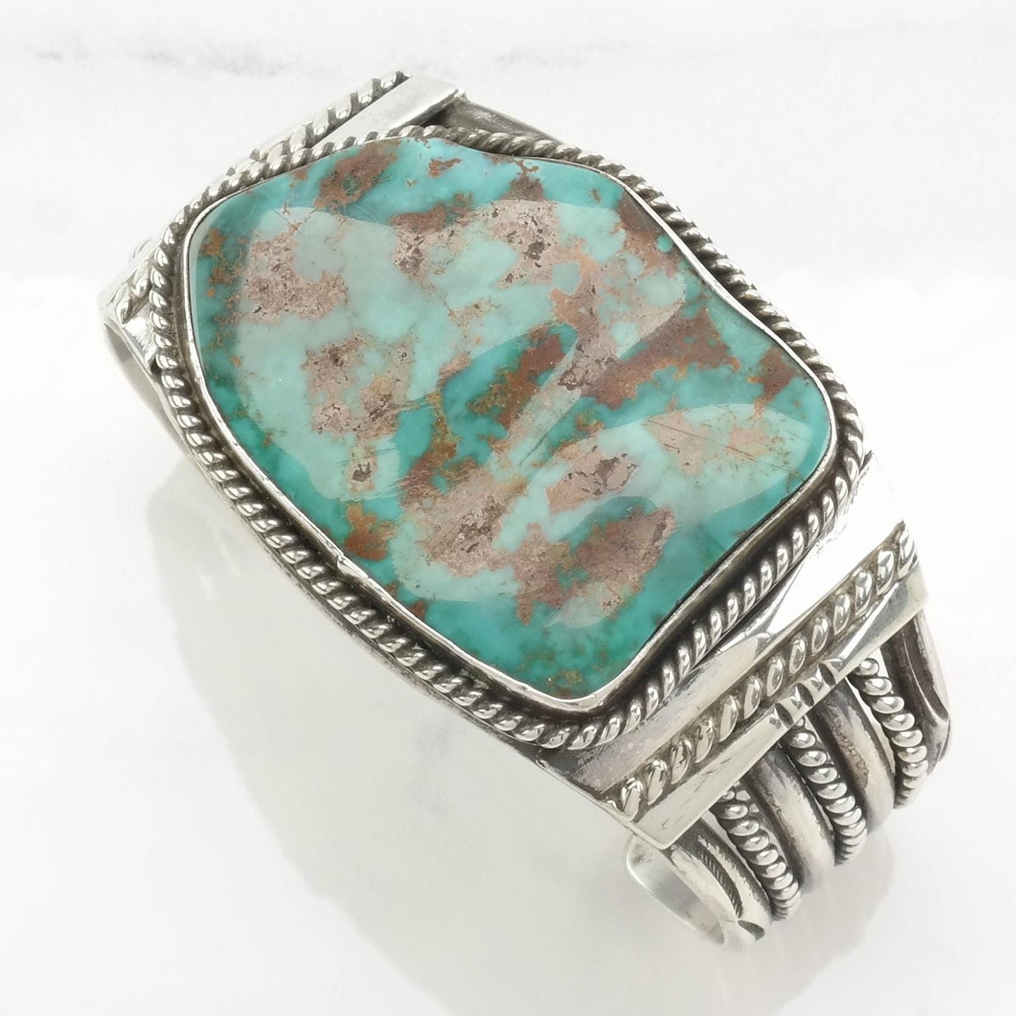 Native American Sterling Silver Cuff Bracelet Royston Turquoise