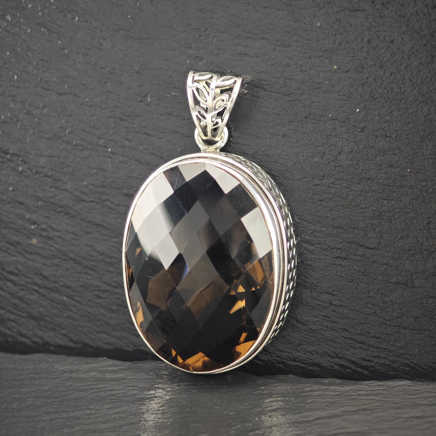 Oval Quartz Pendant - Sterling Silver  Style P2814