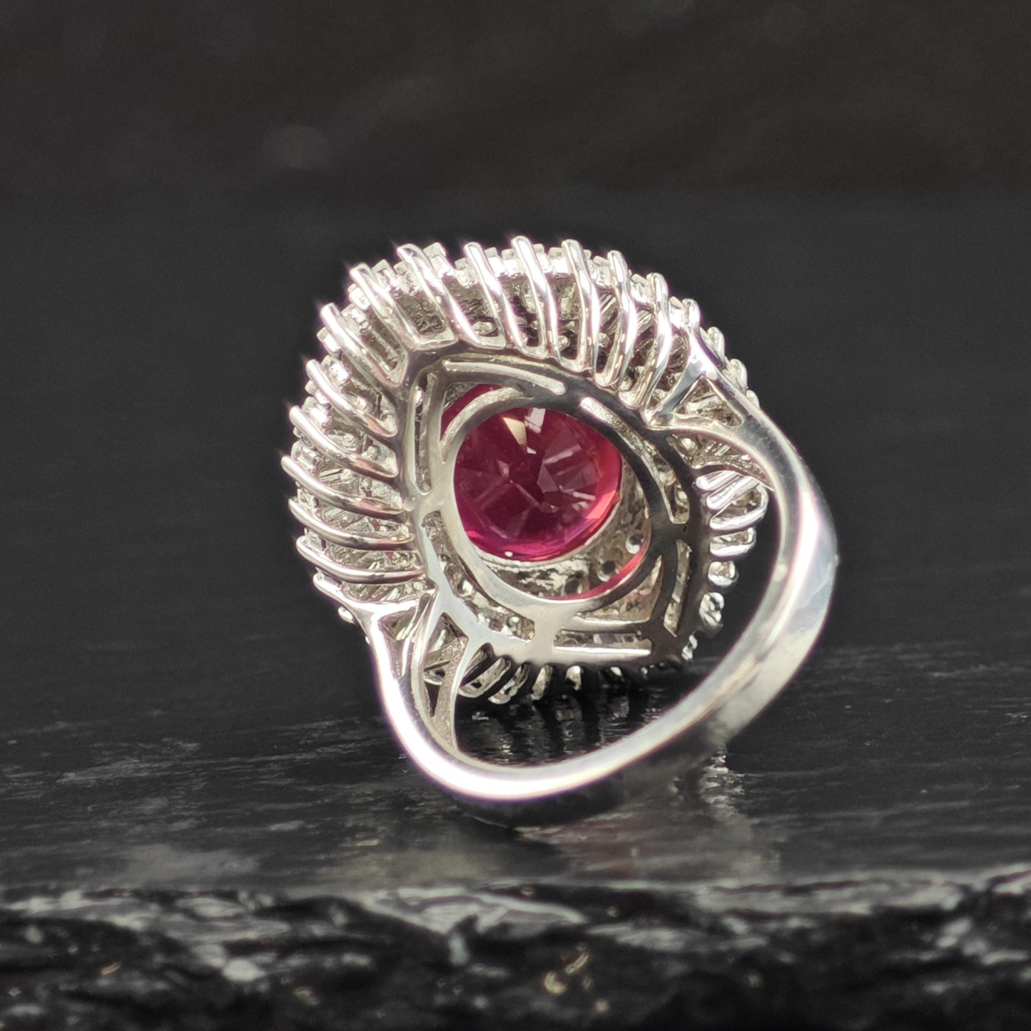 LGF Ruby & Topaz Ballerina Sterling Silver Ring Sz 6 R6585