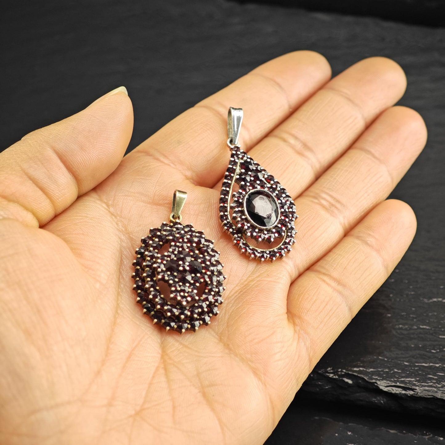 Choice of Bohemian Garnet Gold Filled or Sterling Silver Pendants P3041