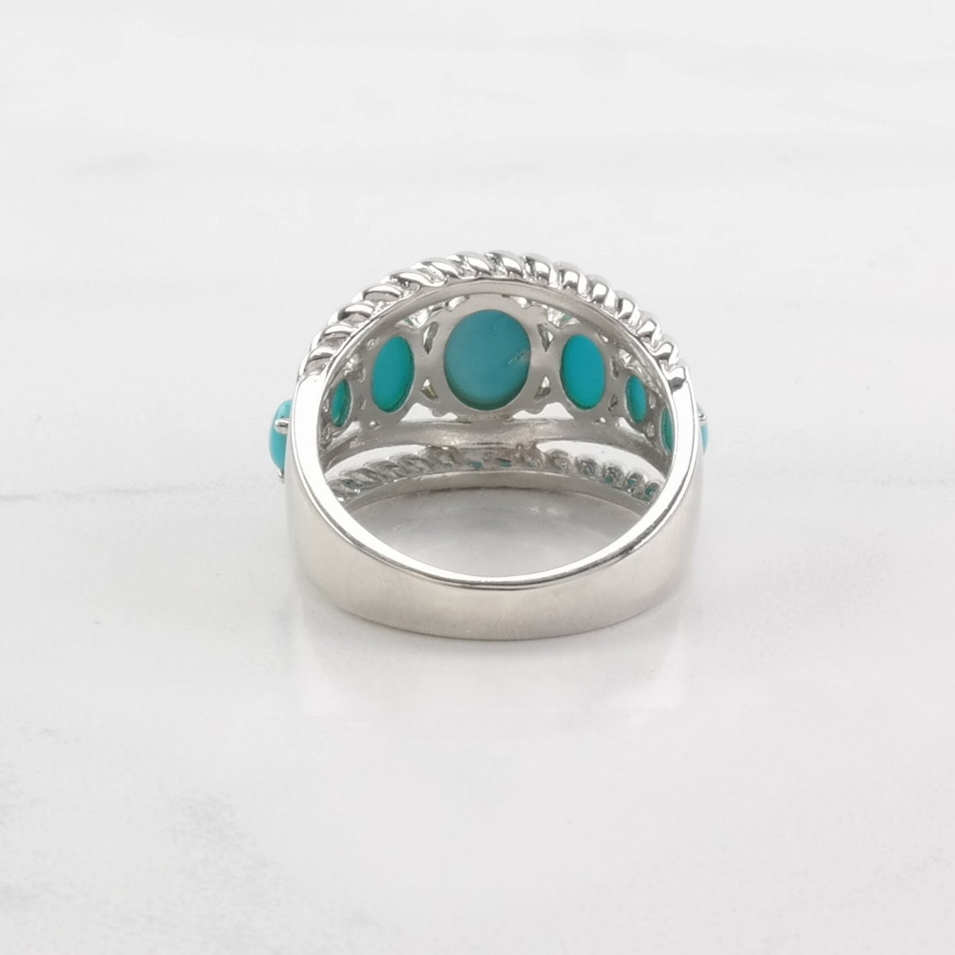 Sterling Silver Ring, Turquoise Blue Size 5