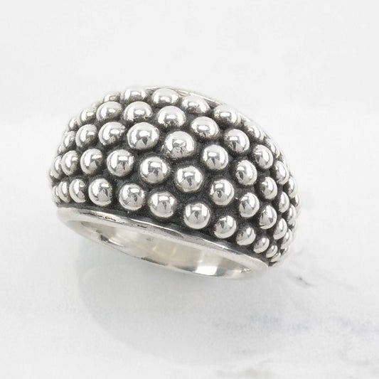 Michael Dawkins Sterling Silver Ring, Brutalist Oxidized Finish Size 10