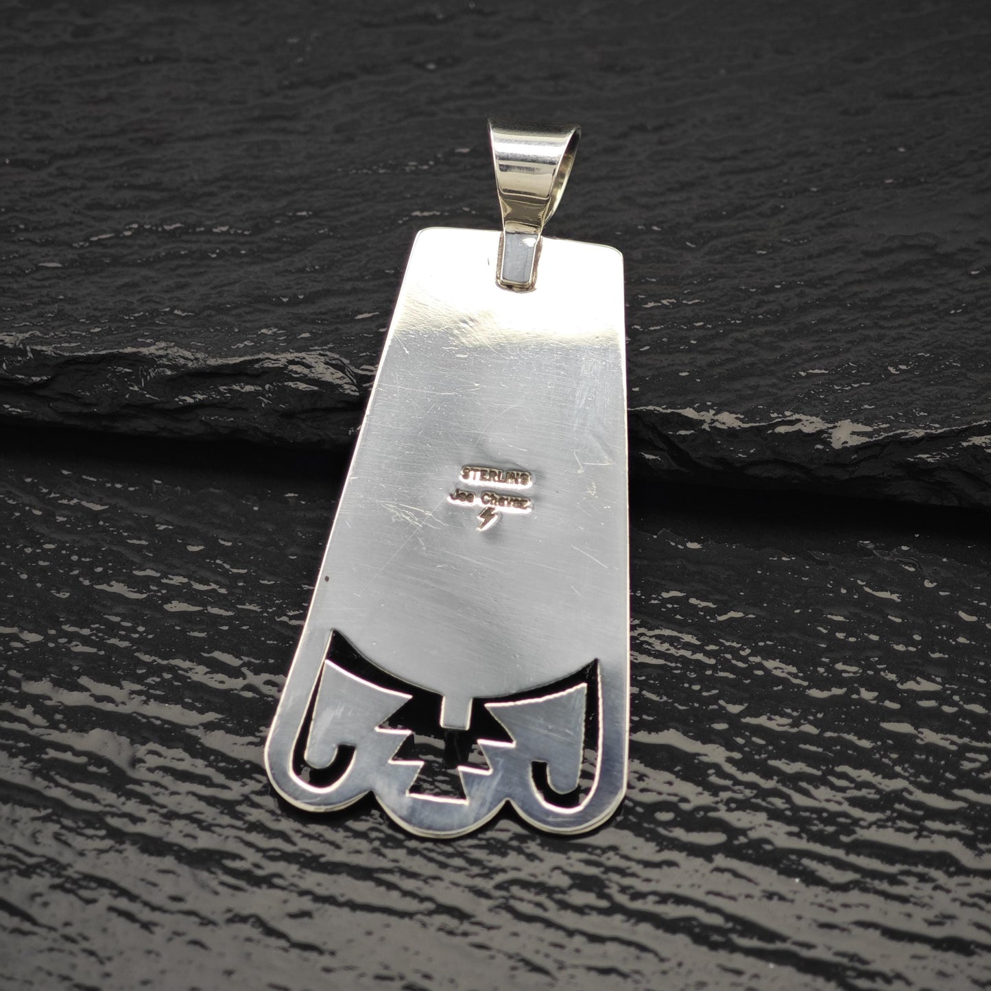 Brown Gem Pendant Sterling Silver by Joe Chavez P2822