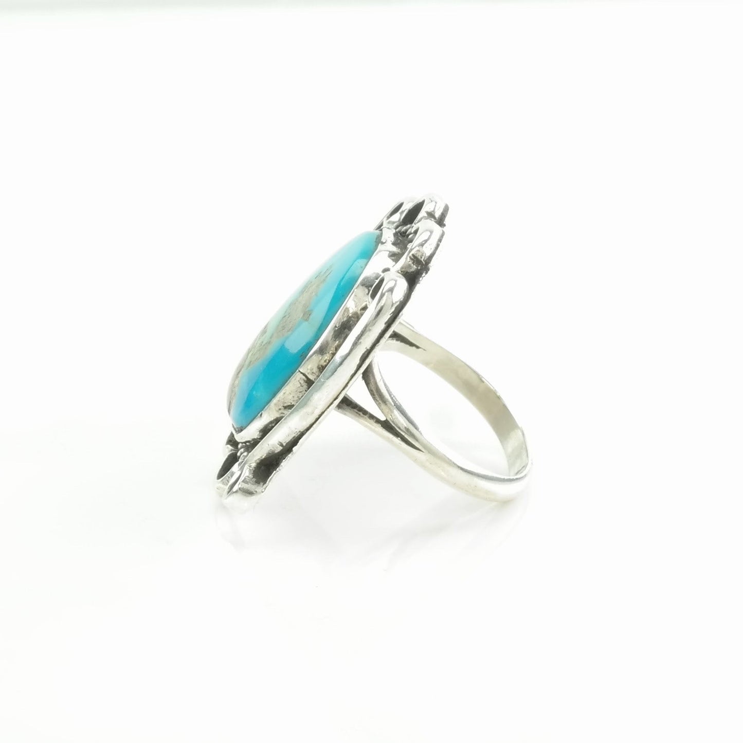 Sterling Silver Ring Turquoise Blue Size 6 1/4