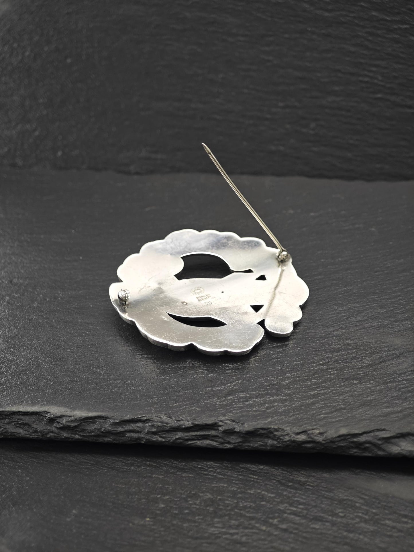 Georg Jensen 70, Floral Bird Brooch Sterling Silver
