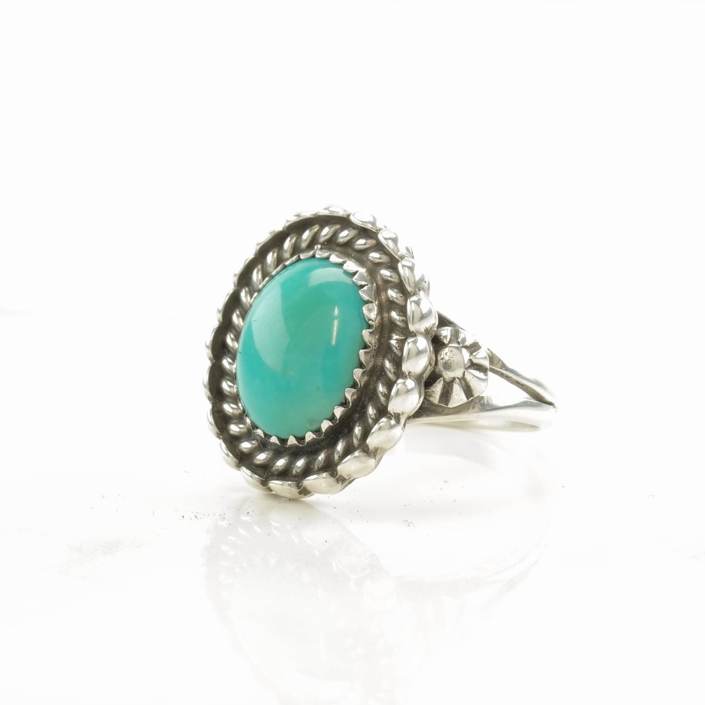 Navajo Guild Silver Ring Turquoise Sterling Size 7 1/2