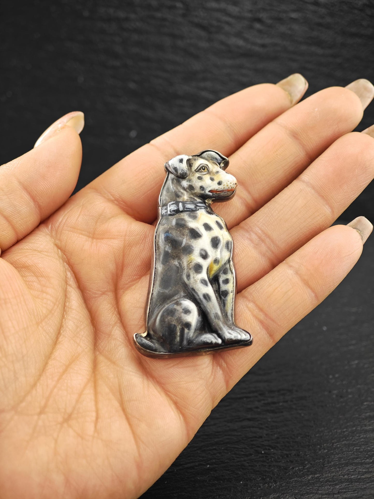 Sergio Bustamante Dalmatian Dog Brooch/Pendant Sterling Silver
