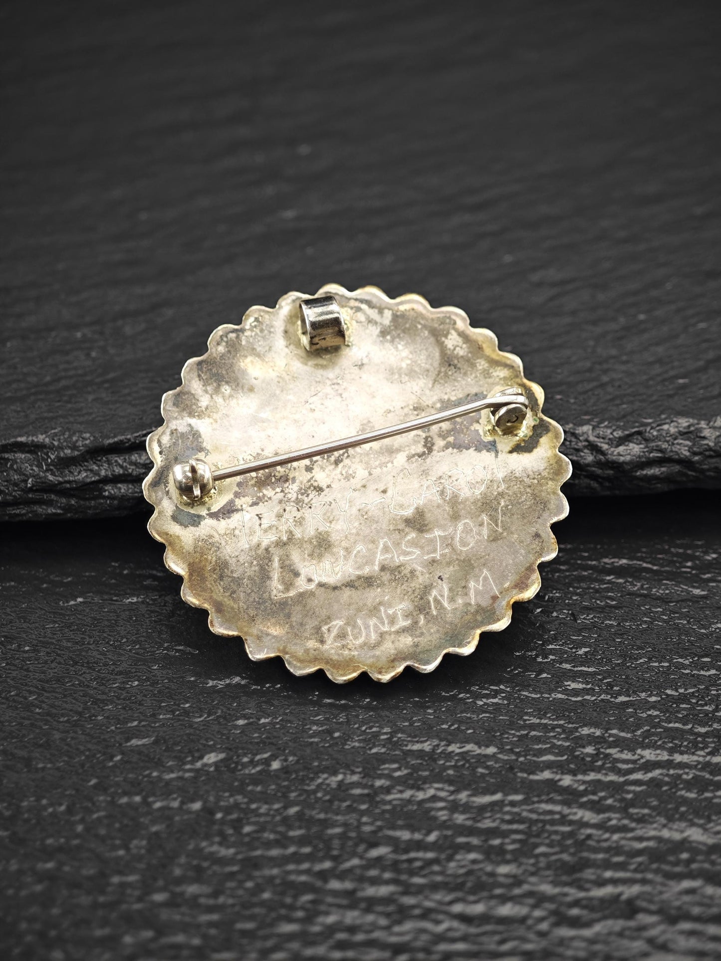 Native American, Zuni Cluster Brooch/Pendant Sterling Silver