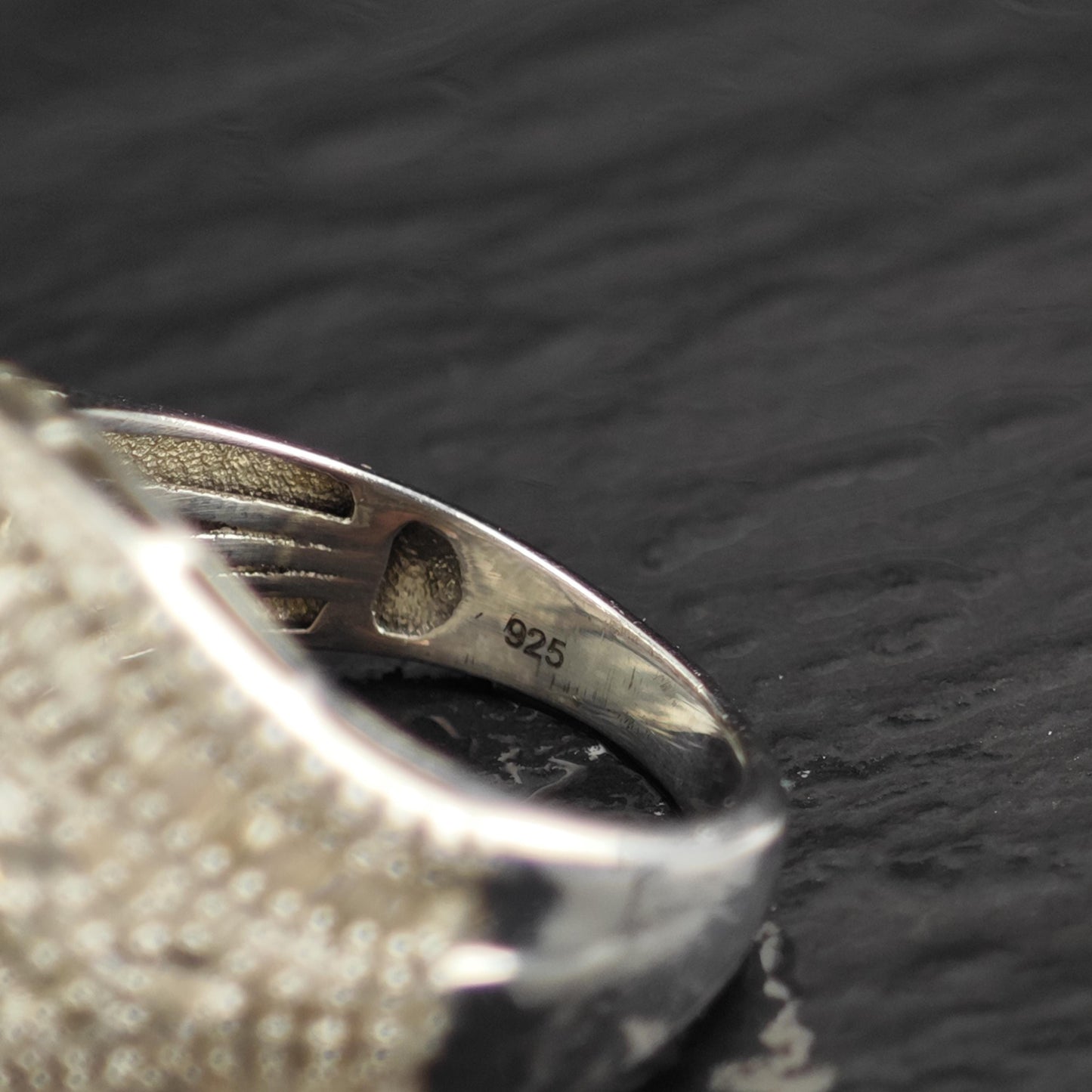 Diamond Cluster Sterling Silver Ring Sz 6 1/2 R6562