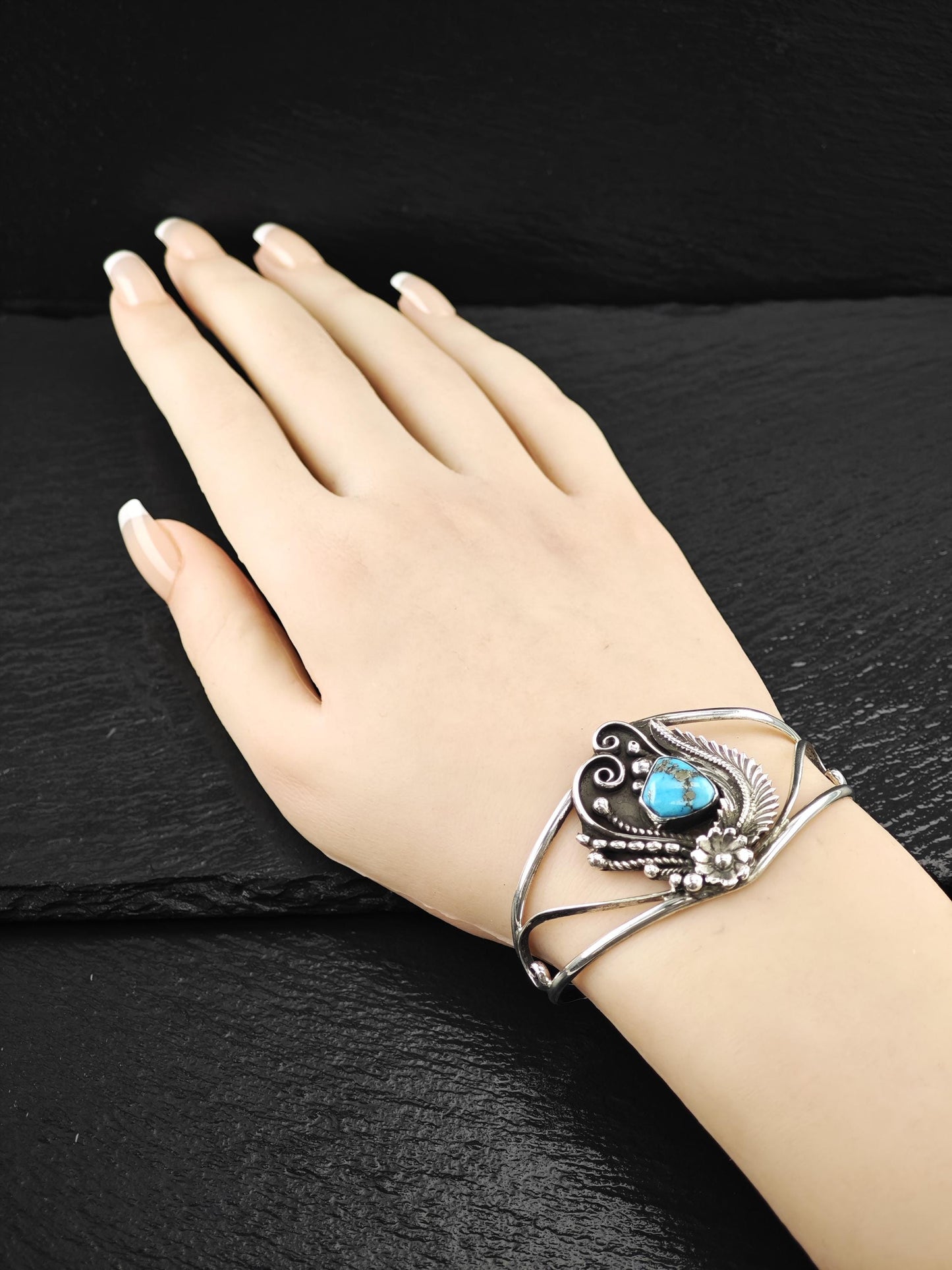 Navajo, Native American Cuff Bracelet Sterling Silver