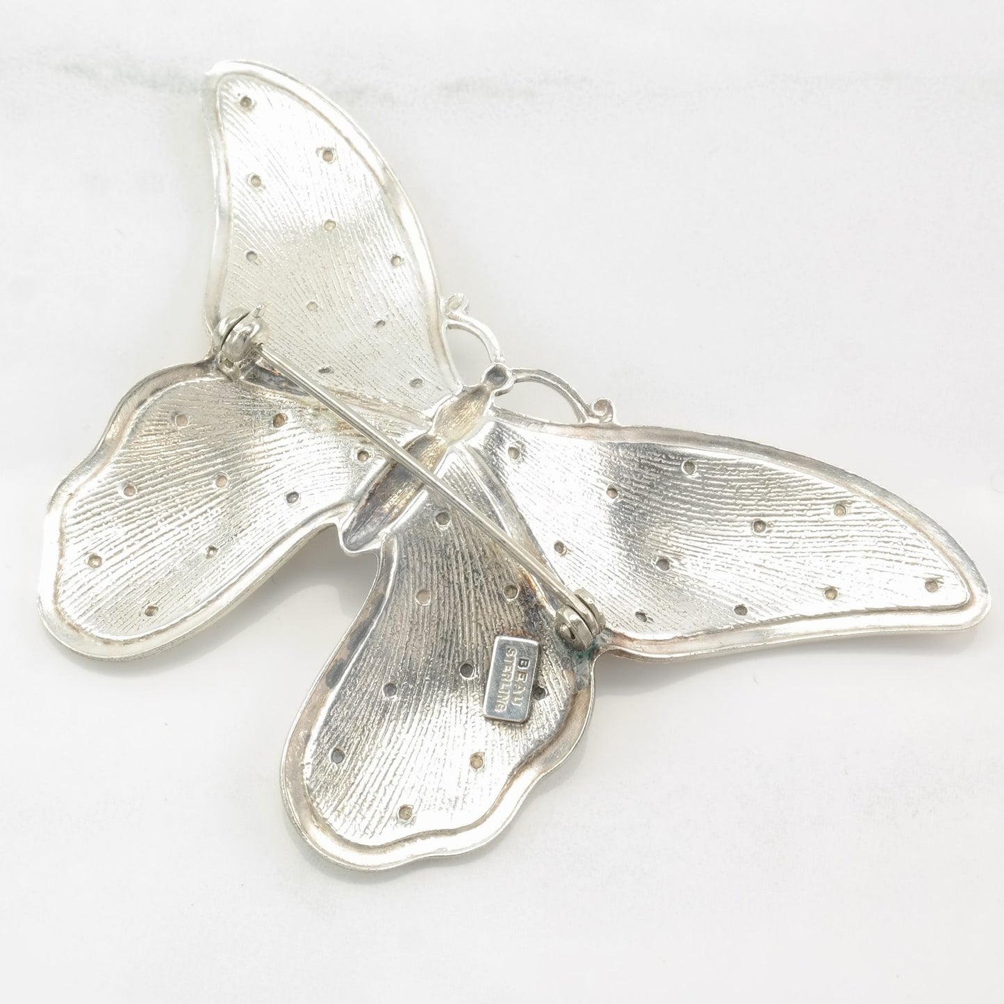 Vintage Butterfly Brooch Sterling Silver