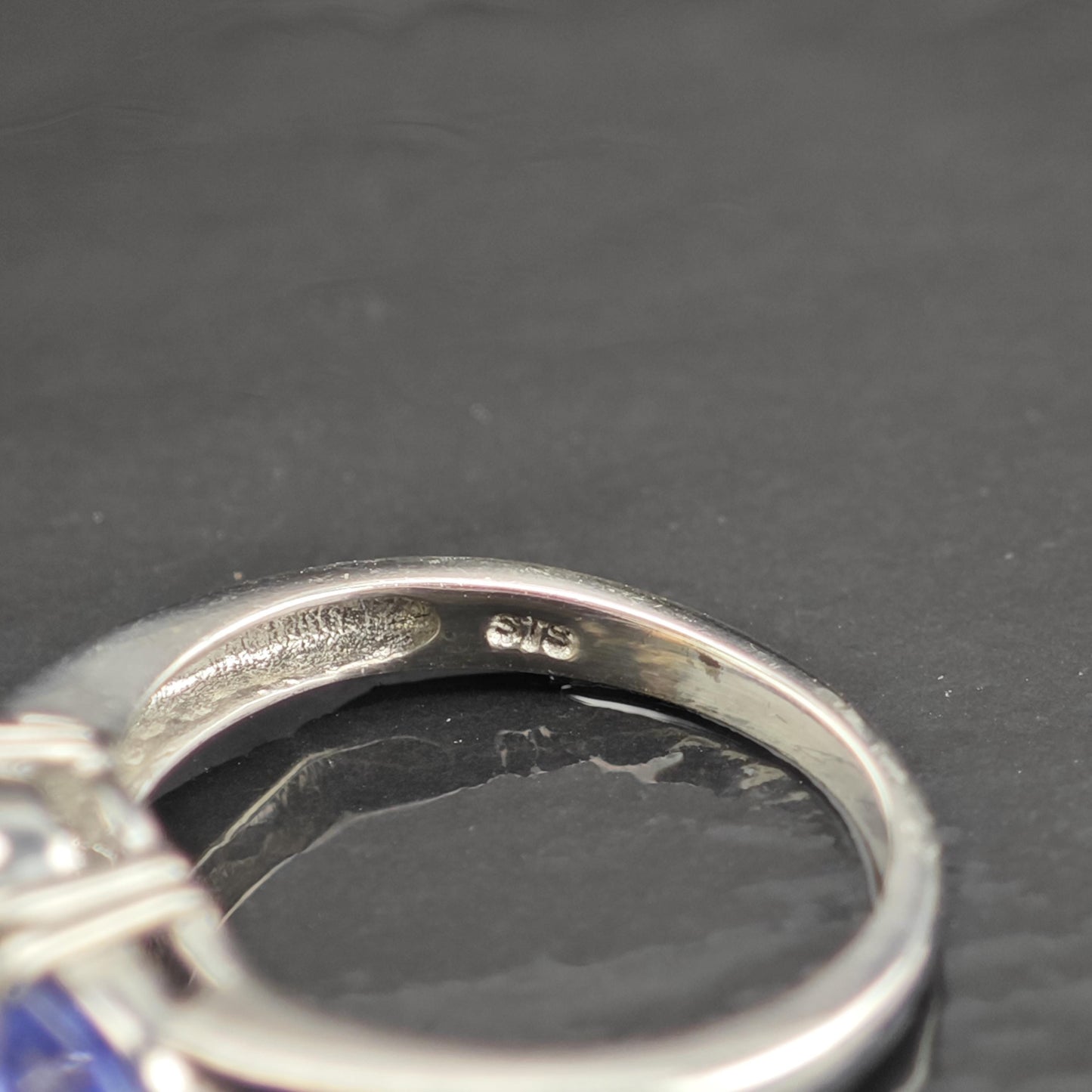 Opal Tanzanite Sterling Silver Ring Sz 5 R6745