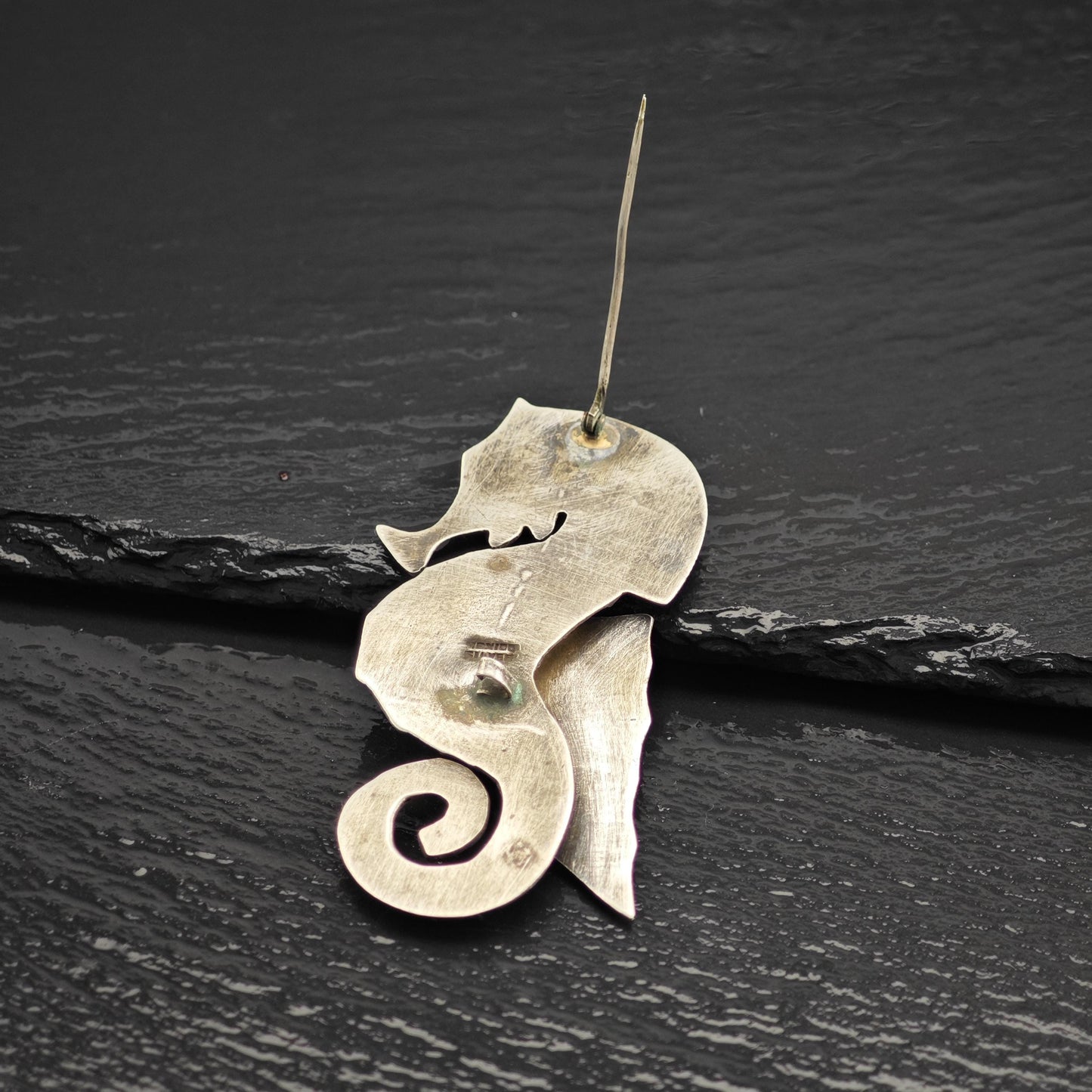 Vintage Sterling Silver Seahorse Brooch Made in Mexico Nautical Jewelry