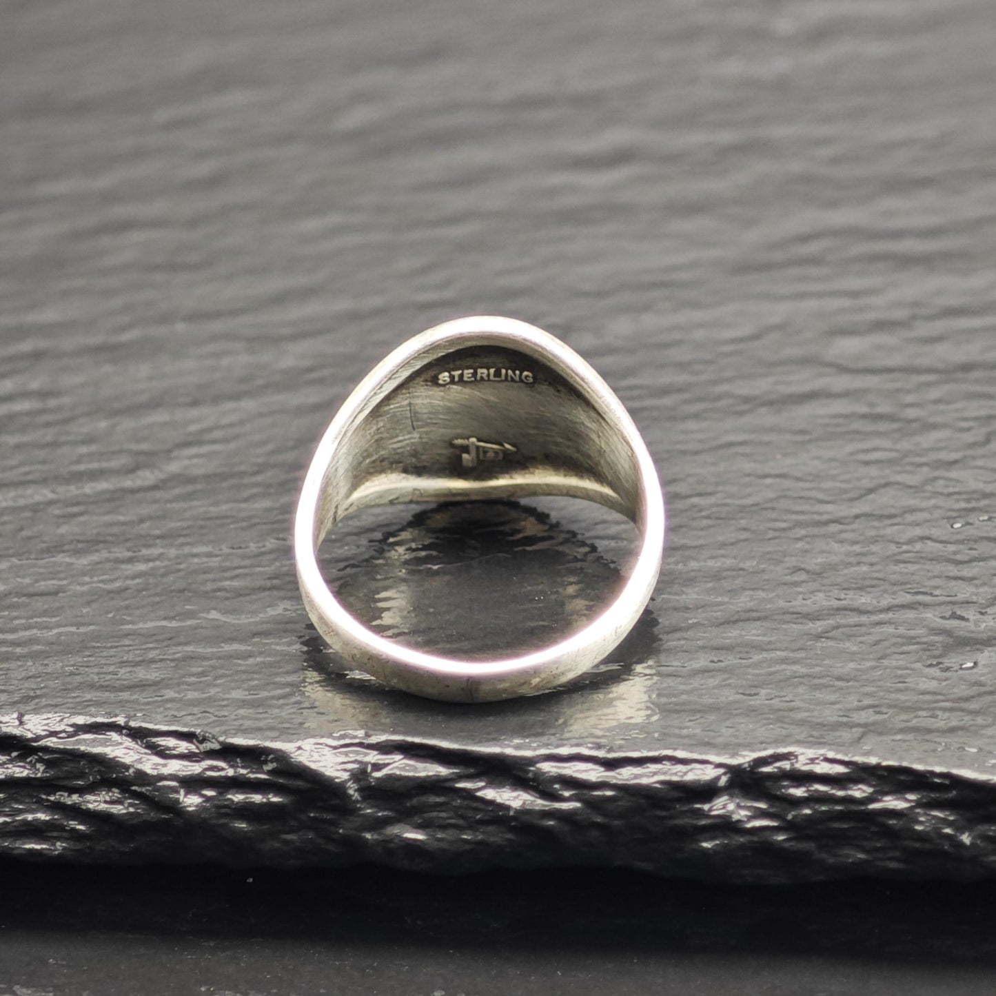 SW Bell Trading Post Thunderbird Overlay Sterling Silver Ring Sz 7 R6693