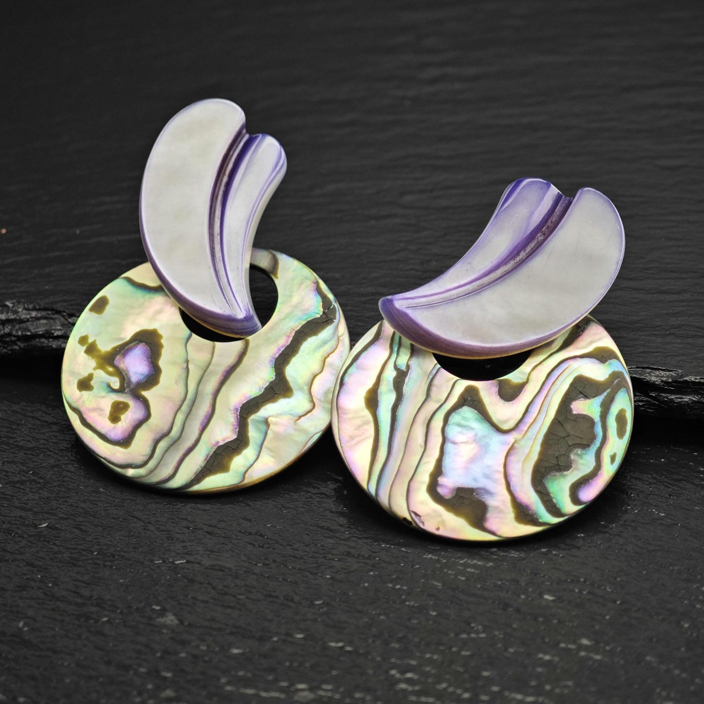 Stephen Dweck Abalone Shell Clip On/Dangle Sterling Silver Earrings ER3191