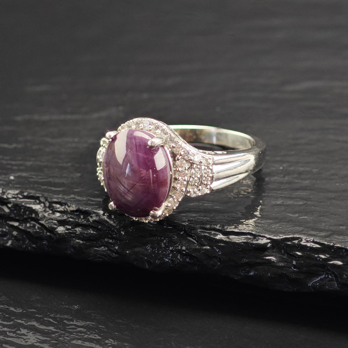 Star Ruby Sterling Silver Ring Sz 7 R6723