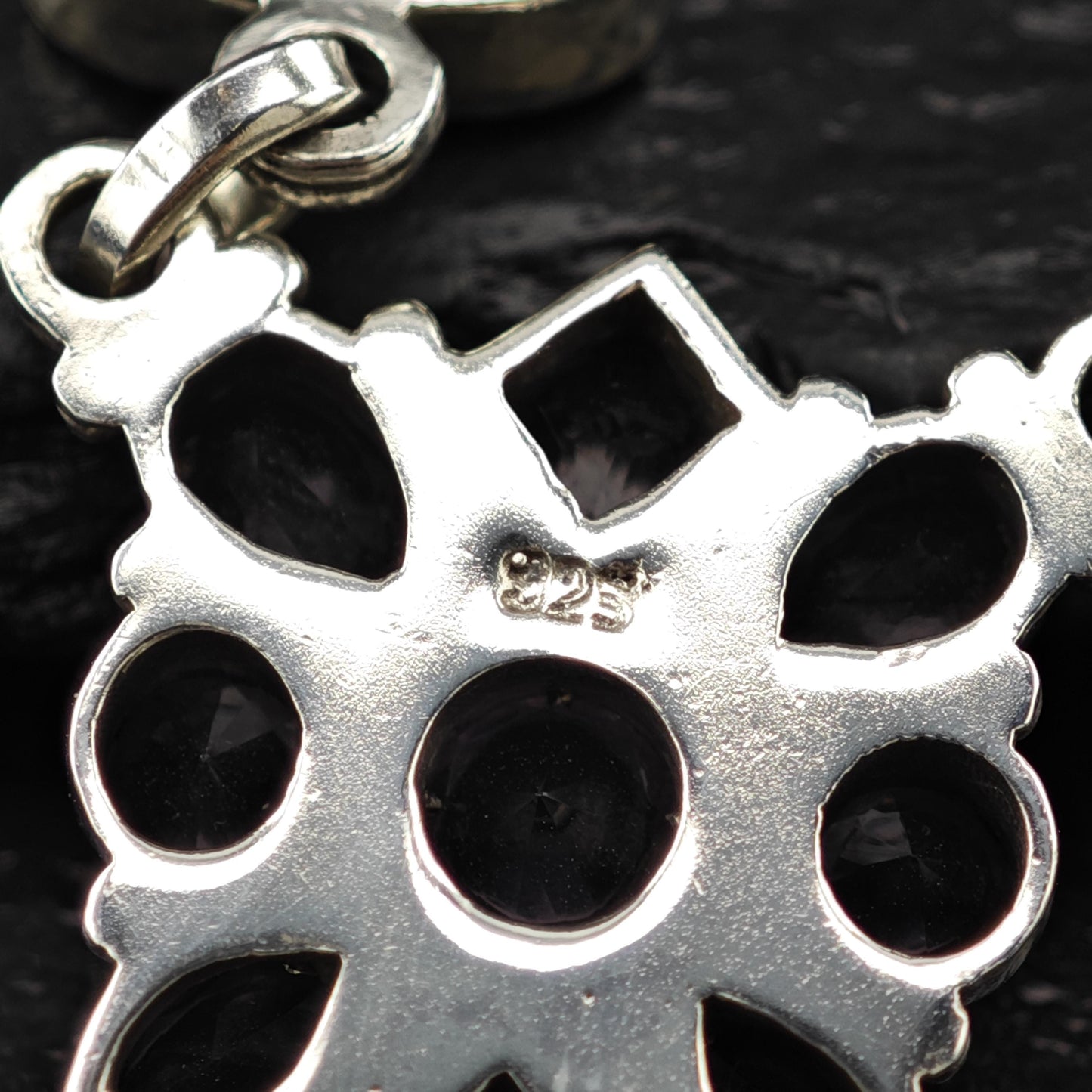 Sterling Silver Purple Amethyst Floral Necklace