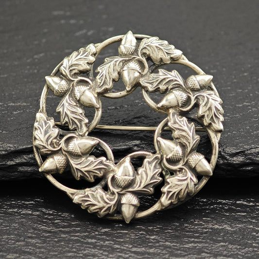 Danecraft Floral, Acorns Sterling Silver Brooch