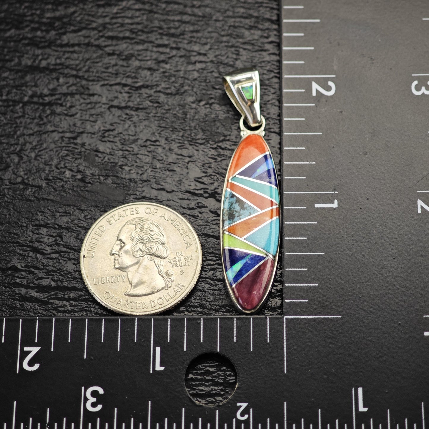 SW Ferris Multi-stone Inlay Pendant Sterling Silver P3075